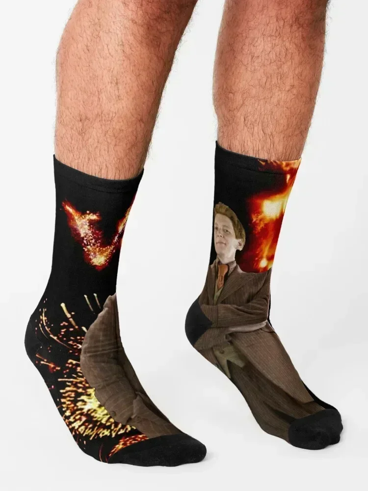 Fred and George Weasley Socks Argentina bright garter floral moving stockings Boy Socks Women's
