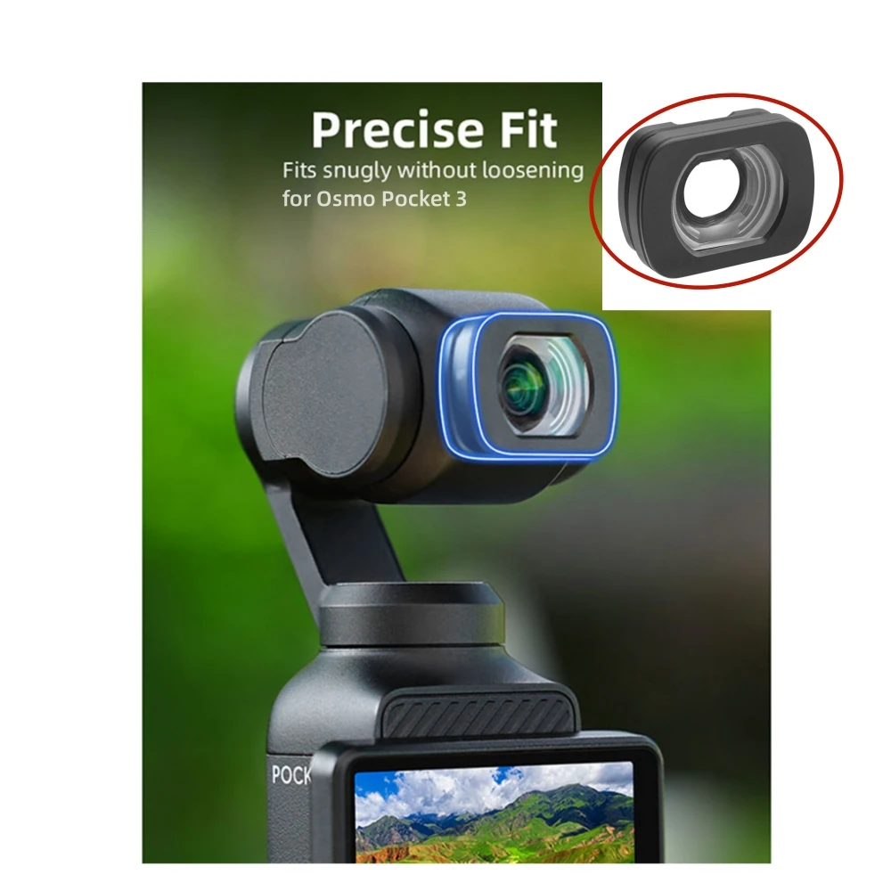 For OSMO POCKET 3 Wide Angle Lens Augmented Lens Filter External Extended View Accessories