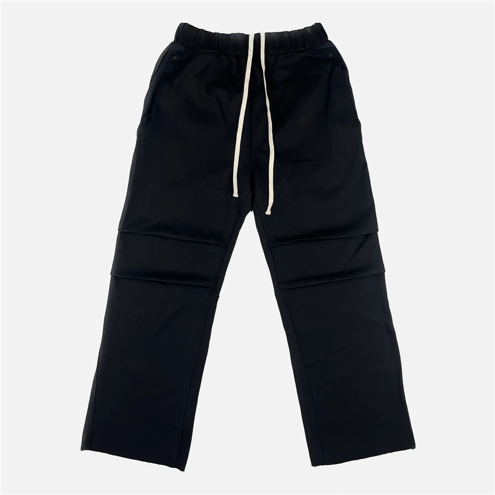 Men Paratrooper Cargo Pants Loose Fit Solid Paneled Sweatpants Elastic Waist Trousers