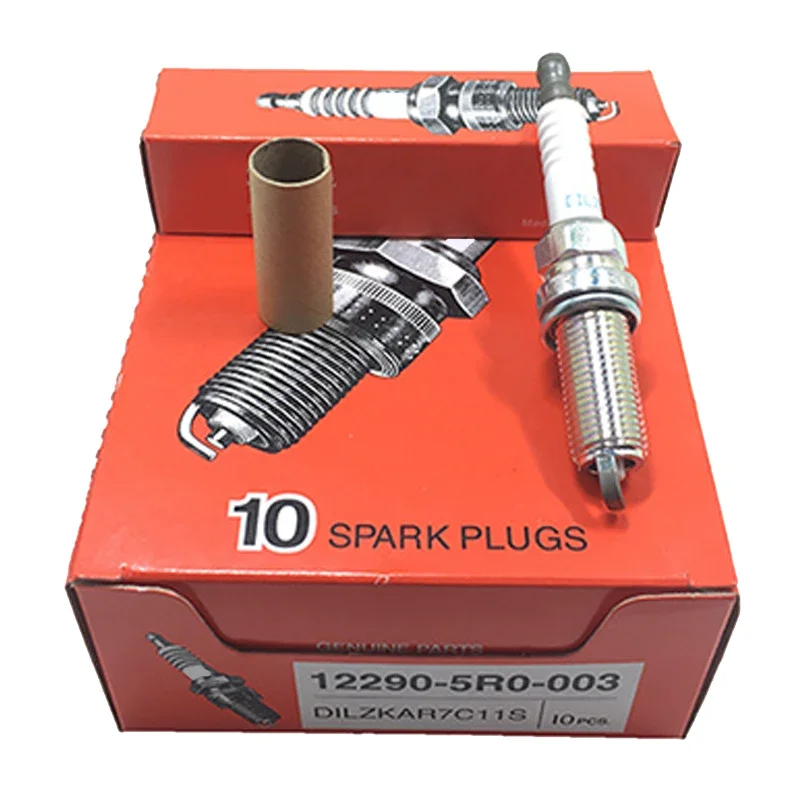 4Pcs 12290-5R0-003 DILZKAR7C11S Dual Iridium Spark Plug for Jazz HR-V Fit 1.3L 1.5L 122905R0003 Car Ignition Candles