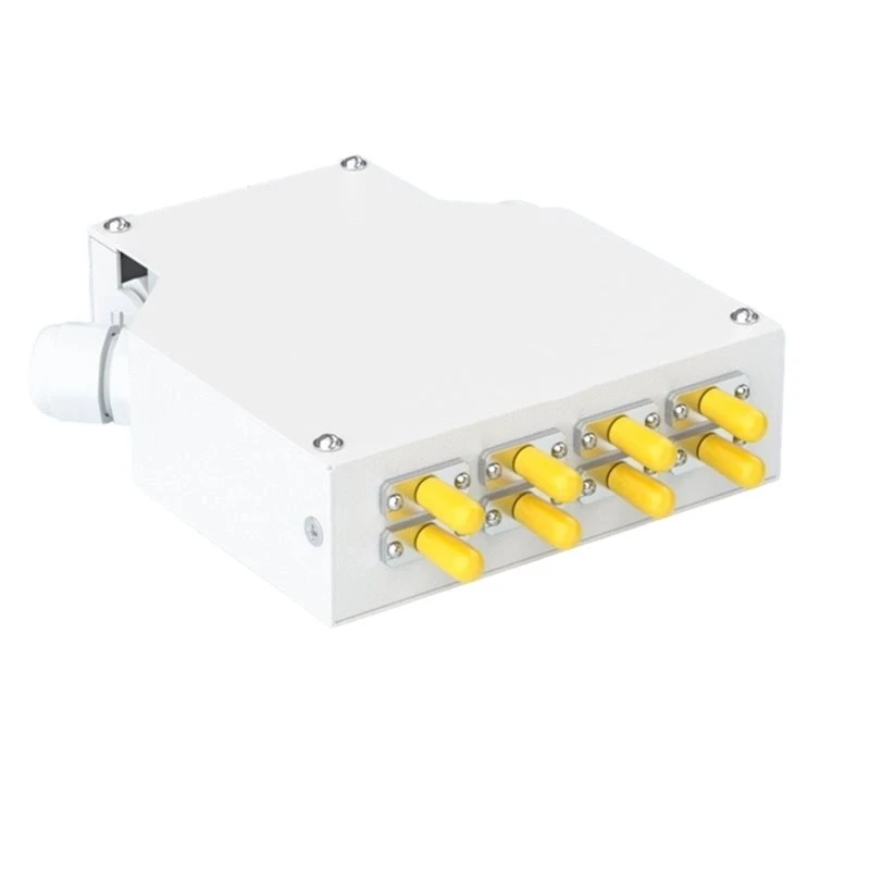 Super Deal -Fiber Distribution Box 8 Port DIN Rail Mount 2 Cable Entries Suitable For 8 Core Duplex Adapter