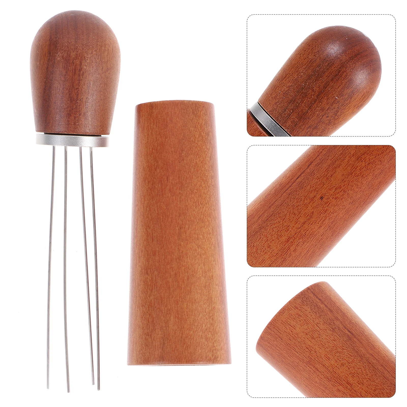 

1 set 1 Set Wooden Handle Espresso Stirrer Needle Distribution Tool For Powder Flavor Enhancement Home Bar Use Coffee Shop Gift