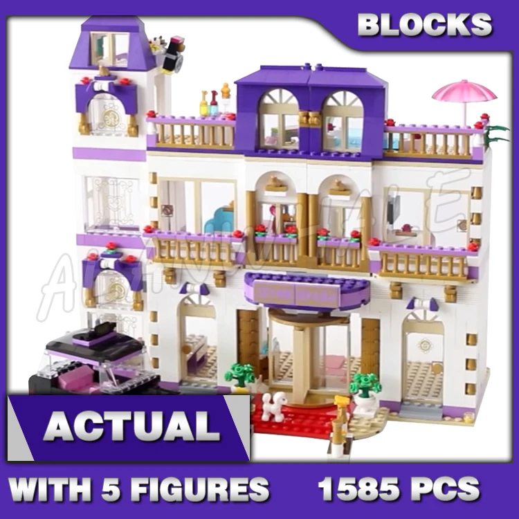 1585pcs Friends Heartlake Grand Hotel 10547 Building Bricks Blocks Emma Stephanie toys girls Compatible with Model