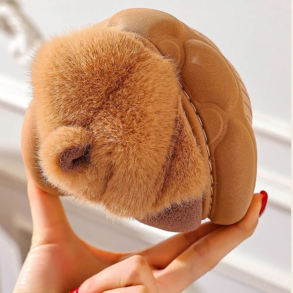 عادية الشتاء كابيبارا نعال قماش لينة المضادة للانزلاق الكرتون فروي النعال سميكة سوليد رشاقته الدافئة المنزل أحذية قطنية النساء الرجال