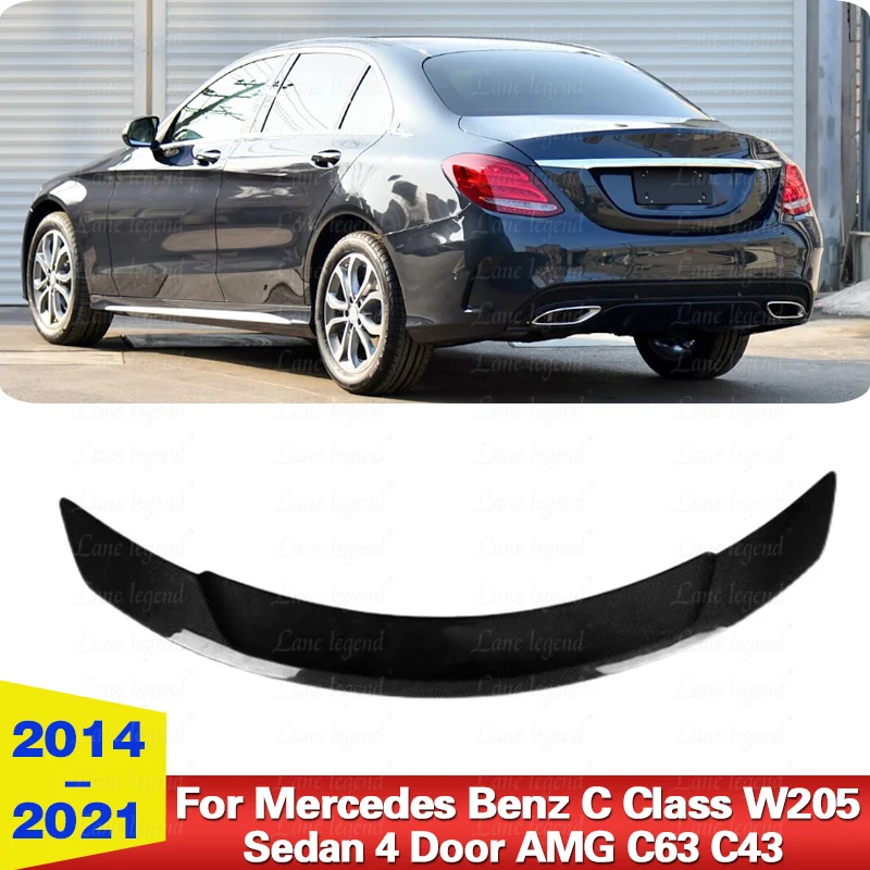 Rear Spoiler Wing For Mercedes Benz C W205 Sedan 4 Door AMG C63 C43 2014-2021 Body Kit Boot Lip Exterior Part Trim