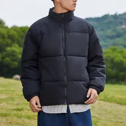 Winter Brand Short Puffer Jacket Men Solid Color Parkas Casual Warm Mens Cotton Padded Jackets Korean Fashion Parkas Male Coats