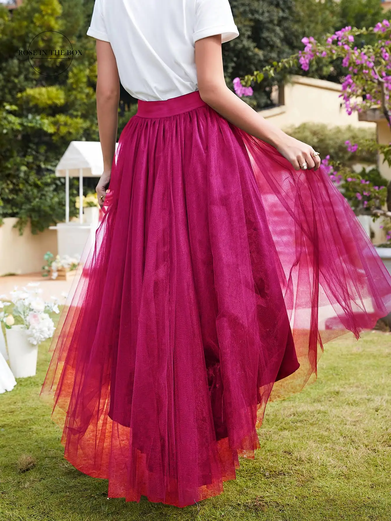 BABYONLINE Layered Tulle Skirt Tiered  Ruffles Asymmetrical Prom Skirt Halloween Gown Under Petticoat Casual Ball Party Outfit1 image 3