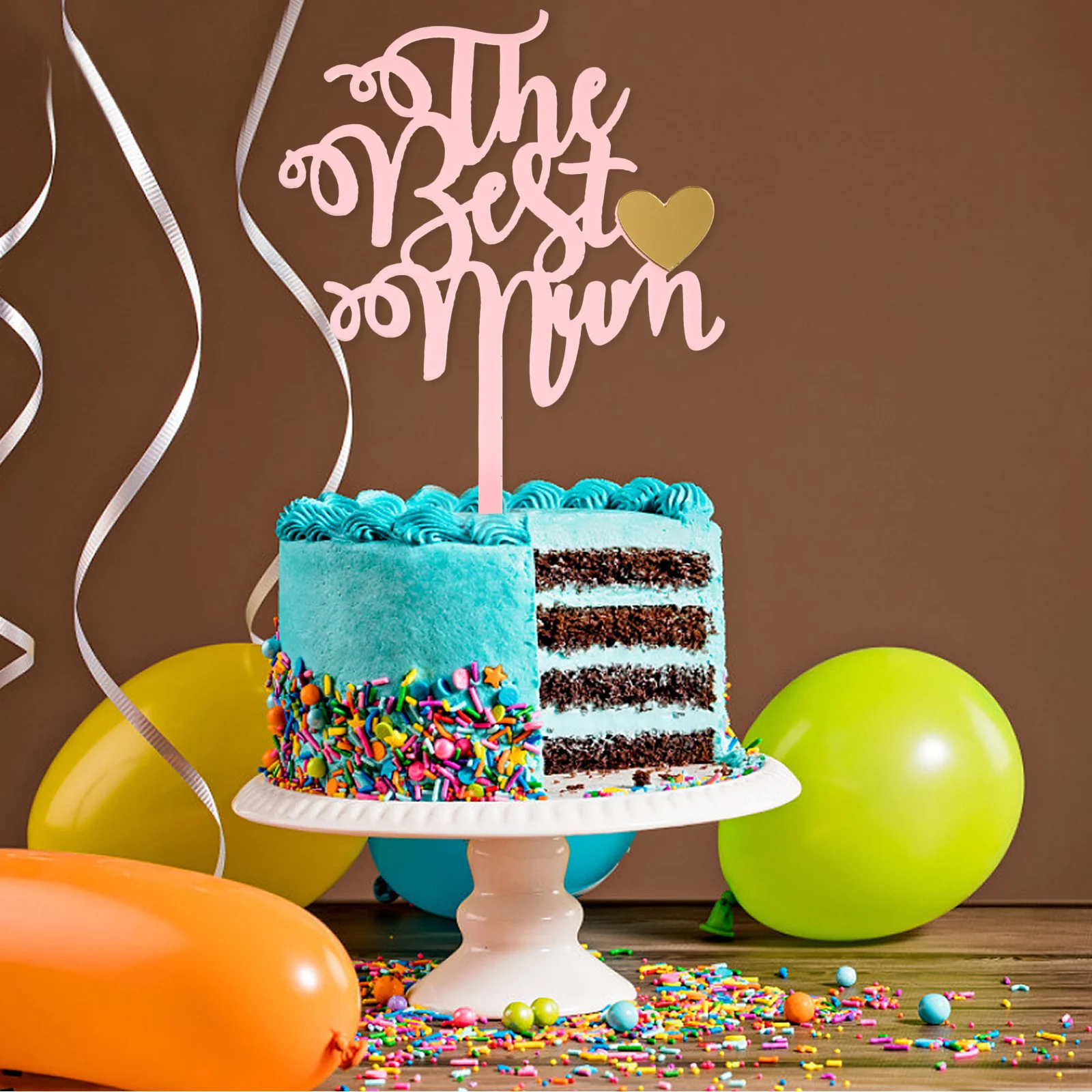 

12Pcs Mother's Day Cake Toppers Acrylic Letters Creative Cake Inserts Ornaments Mom Birthday Cupcake Decoration