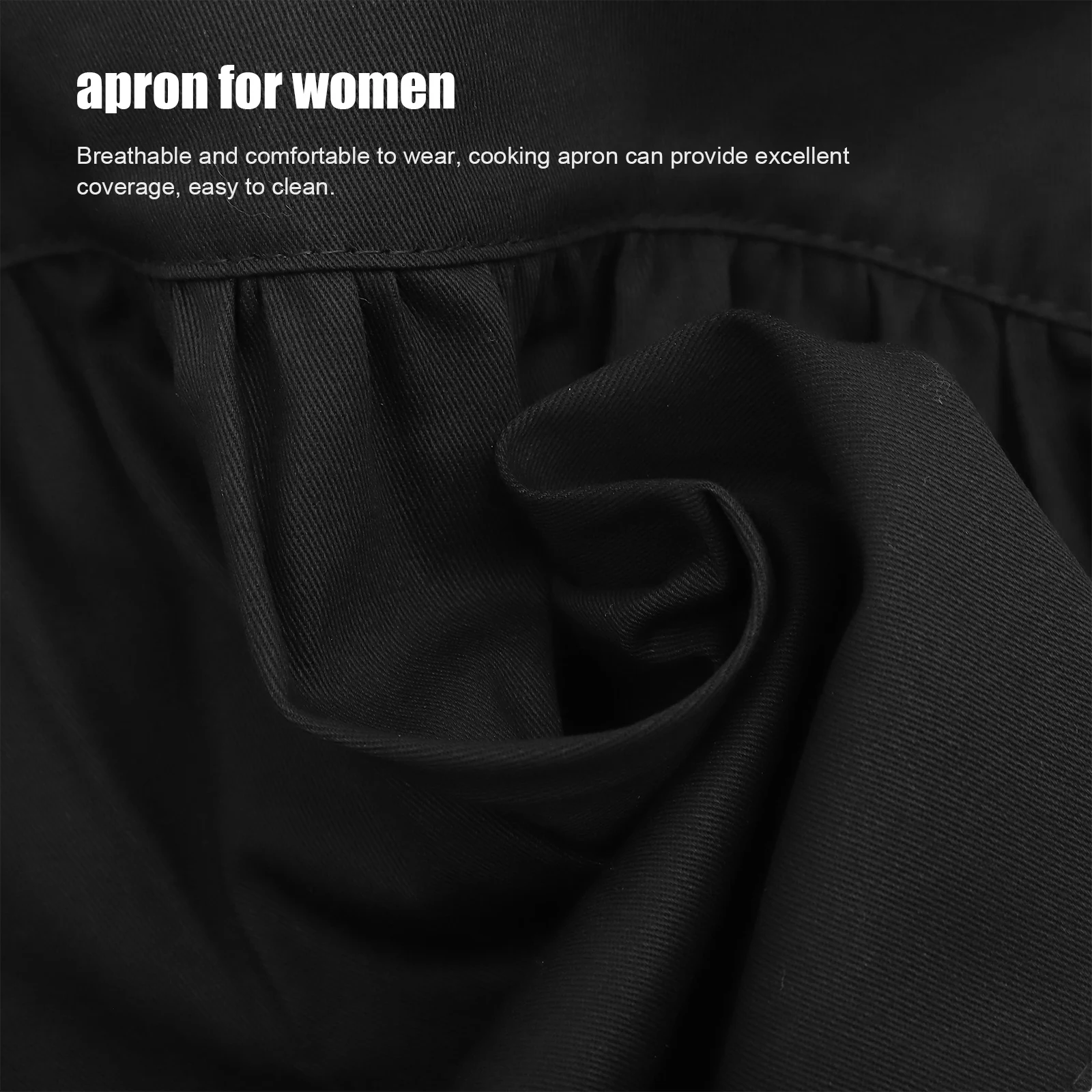 

1pc Cute Ruffle Edge Cotton For Women Reusable Washable Kitchen Cooking Baking Bbq Bartender Waitress Work Apron