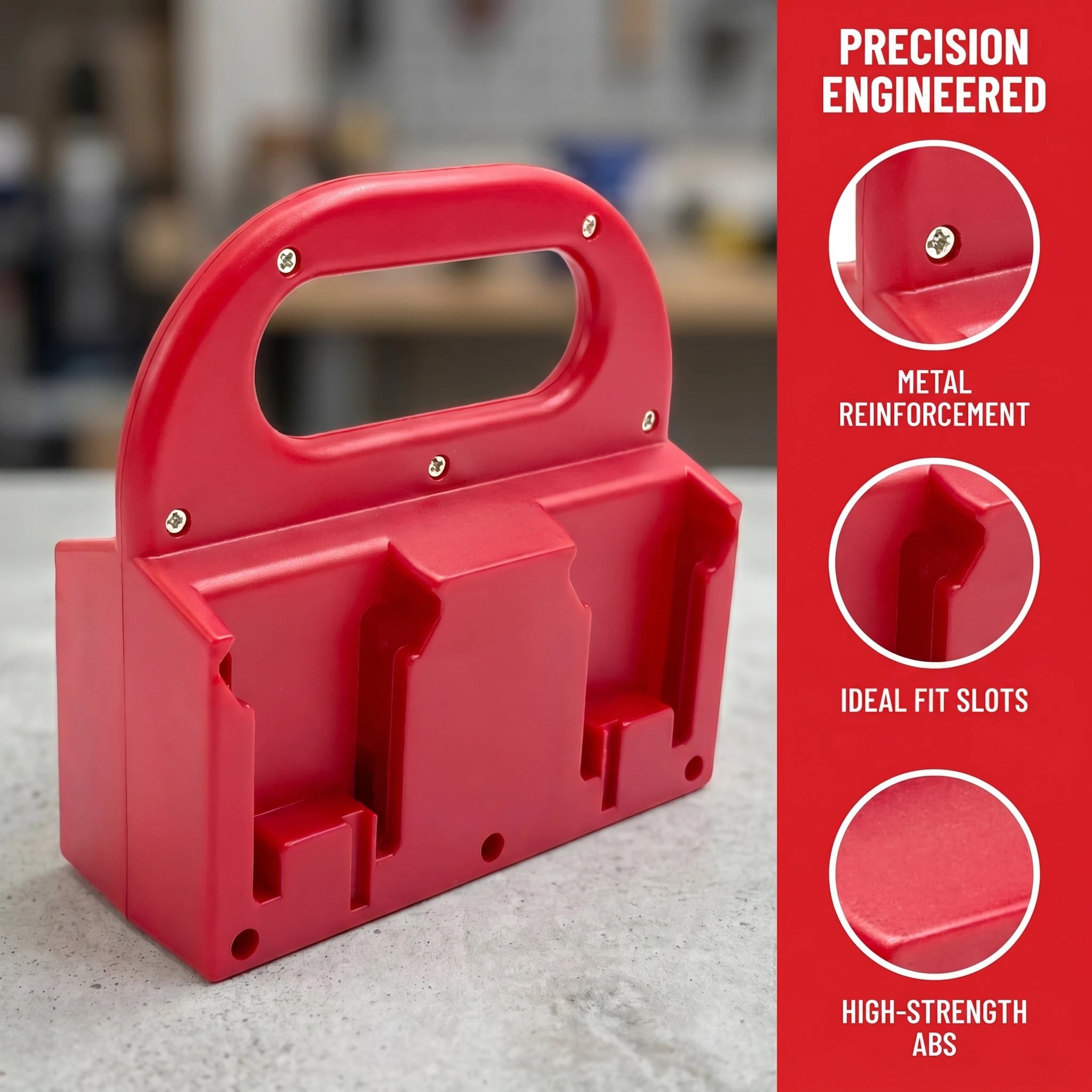 NEW Battery Holder Storage For Dewalt 20V For Milwaukee 18V For Makita 18V Li-ion Battery Portable Battery Holder with Handle image 5