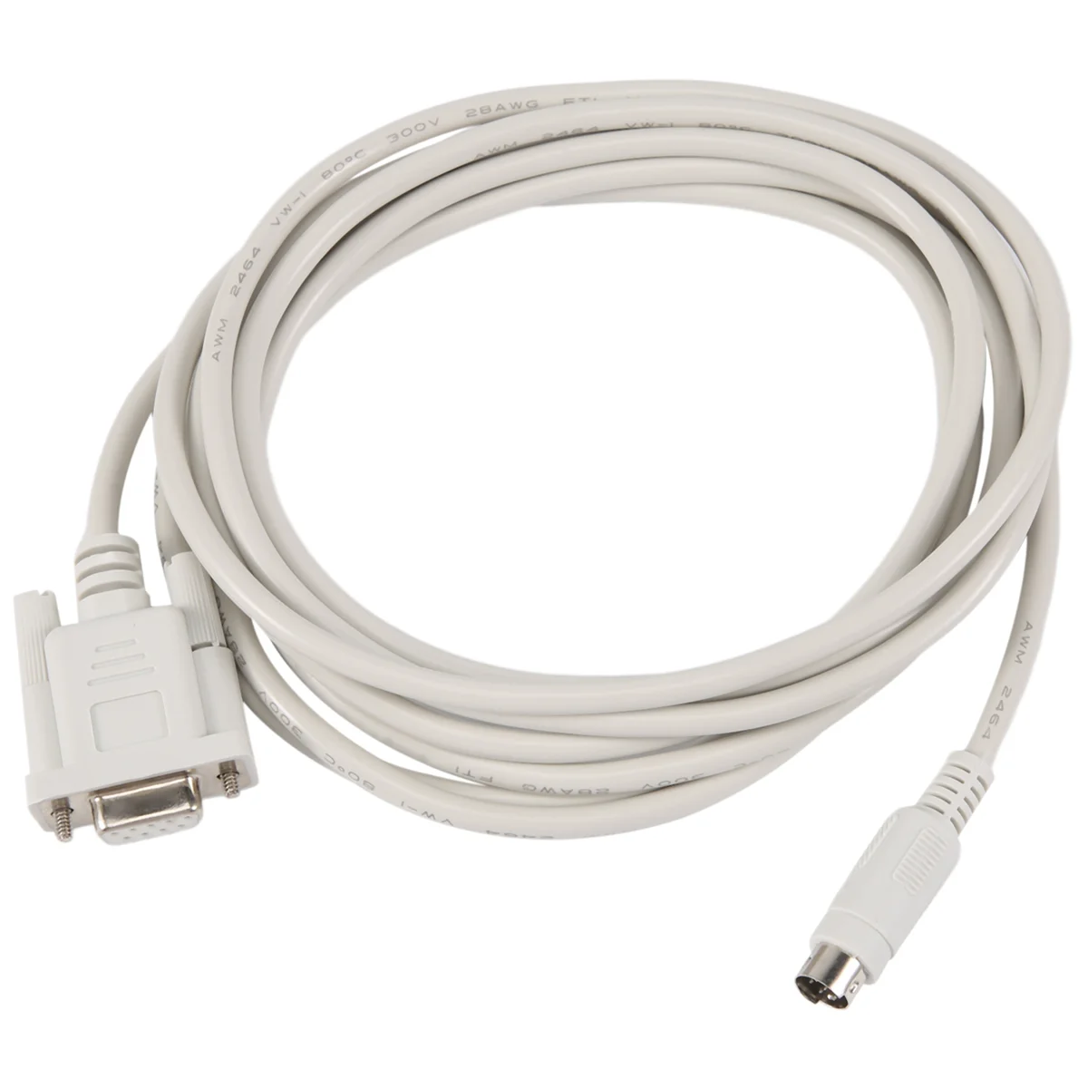 

DB9P to 8P Mini Din RS232 Download Cable White 8.2 Ft for PLC DVP-EH