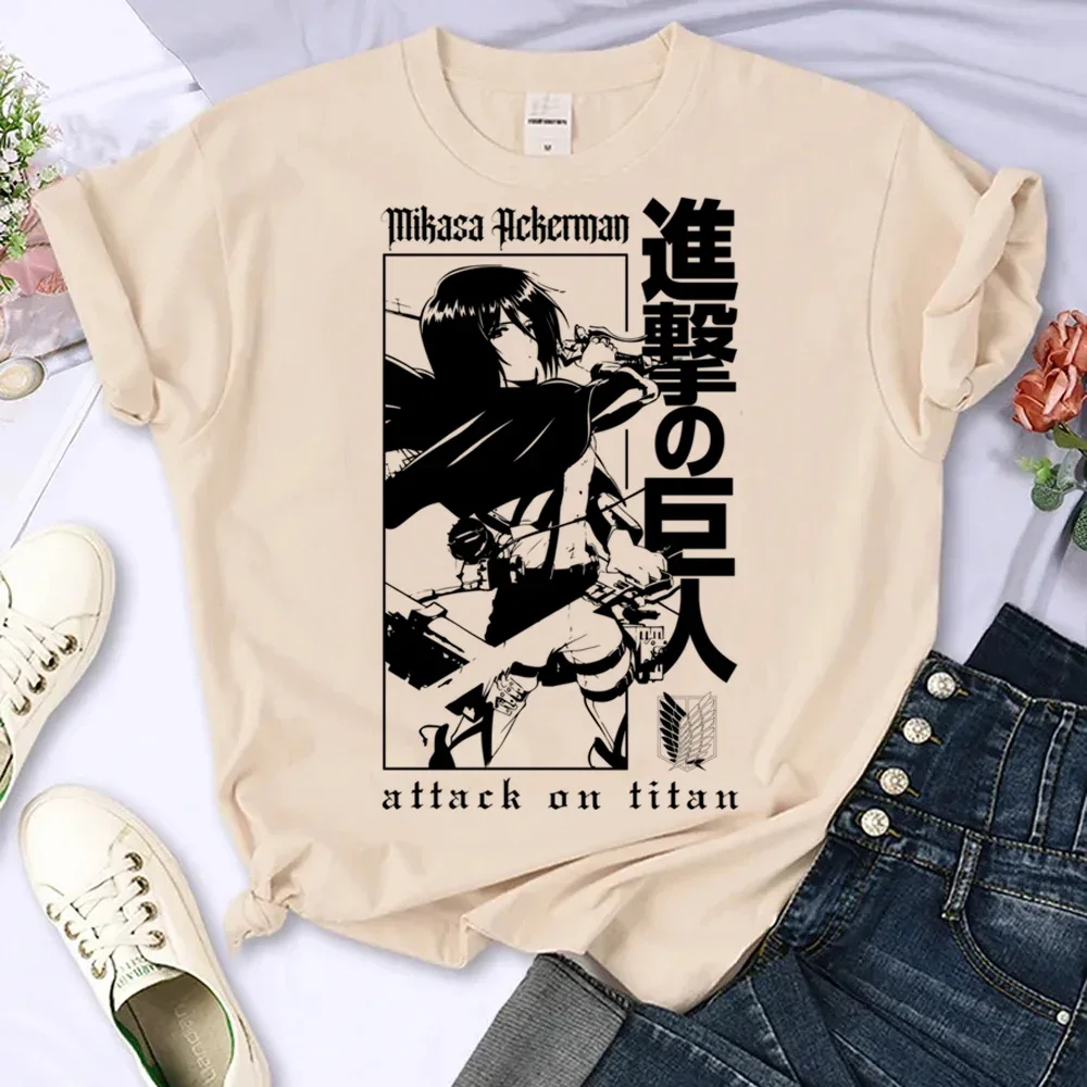 日本アニメ進撃の巨人 Tシャツ男性女性アッカーマンミカサエレンイェーガーグラフィック服ユニセックス漫画トップス Tシャツ男性