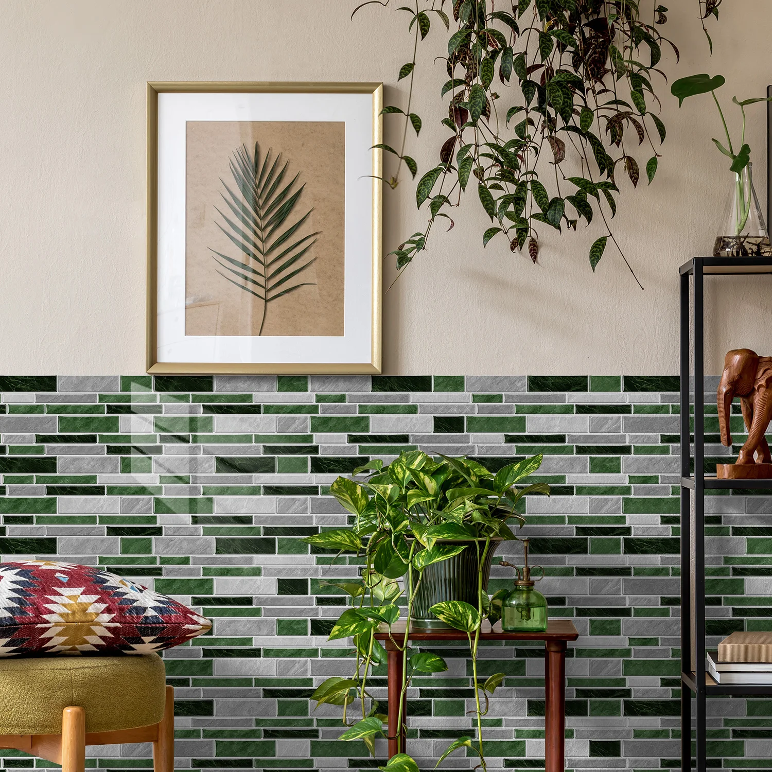 (6/12/24/48 PCS)Self-Adhesive Marble Mosaic Wall Stickers, Easy to Cut & Install, HD Pattern, Waterproof, DIY Home Decor