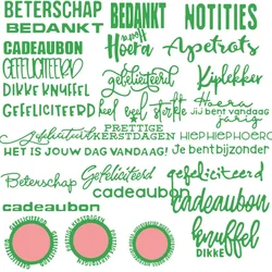 Dutch Phrase Get Well Soon Metal Cutting Dies Stencils For DIY Scrapbooking Decoration Embossing Supplier Handcraft Die Cut