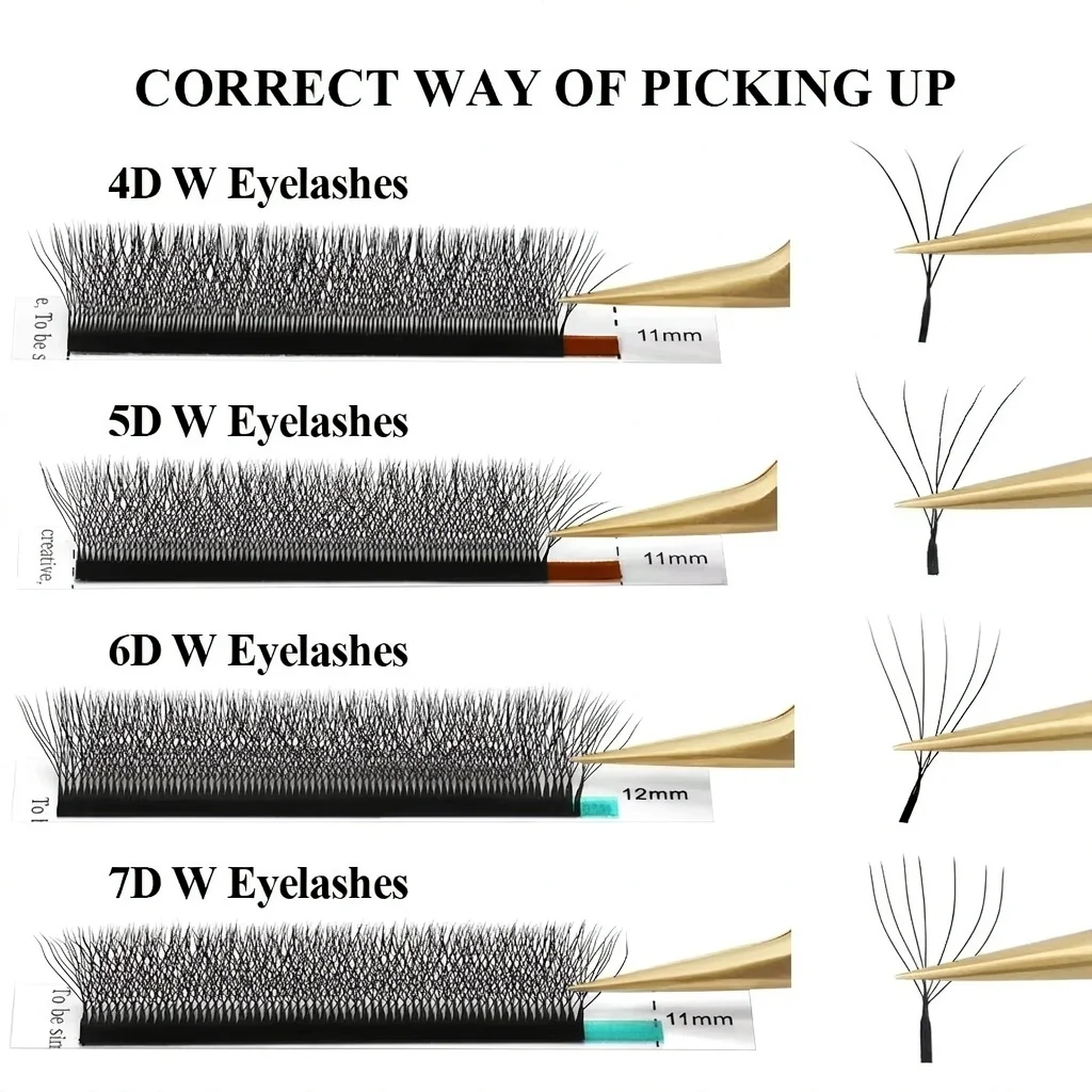 Automatic Flowering W Shape Bloom 3D 4D 5D 6D 7D 8D Premade Fans Speed Eyelash Extensions Natural Soft Light Full Dense