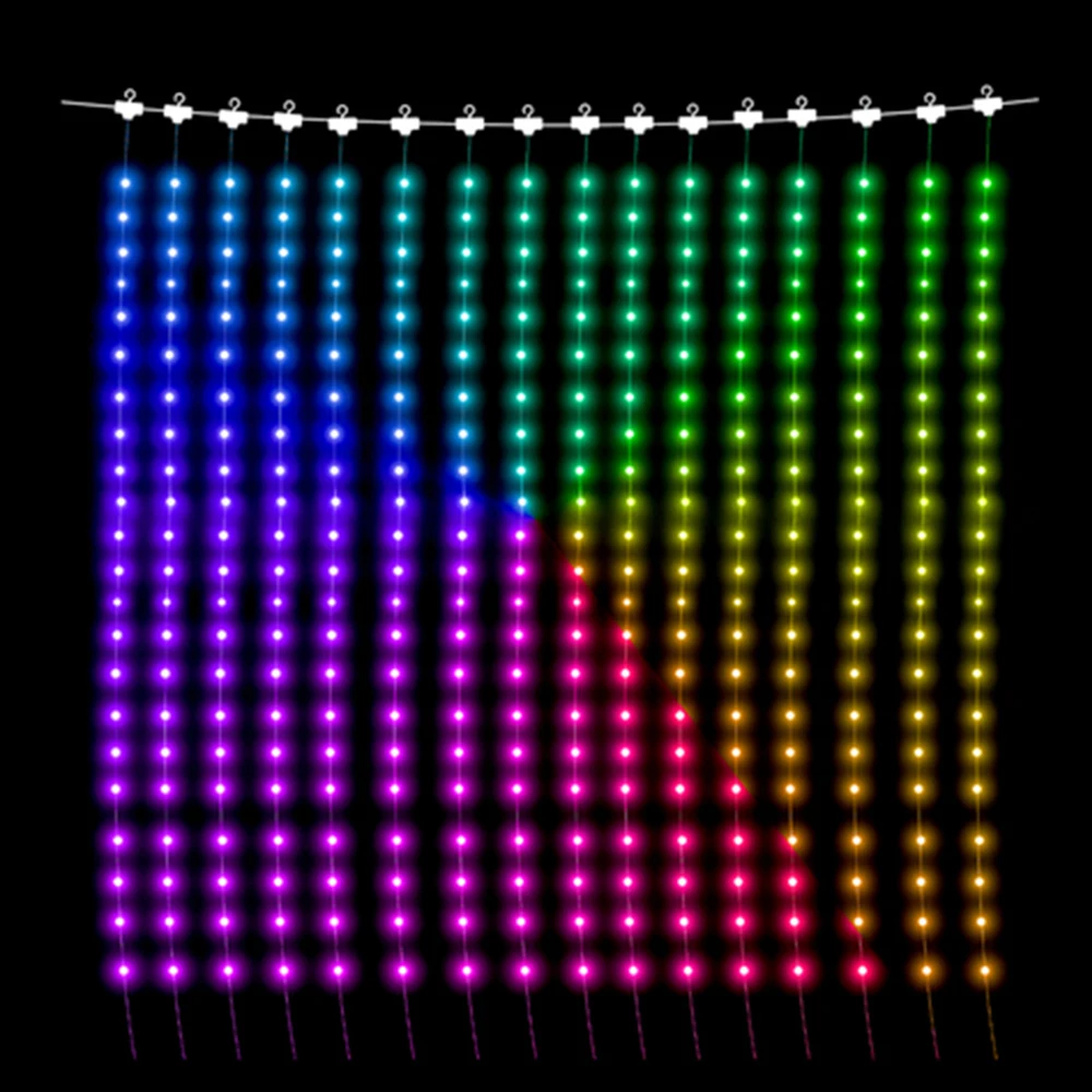 20 m400leds WS2812B LED String Dreamcolor Christmas Lights String illuminazione RGBIC indirizzabile Smart Curtain String Light fai da te