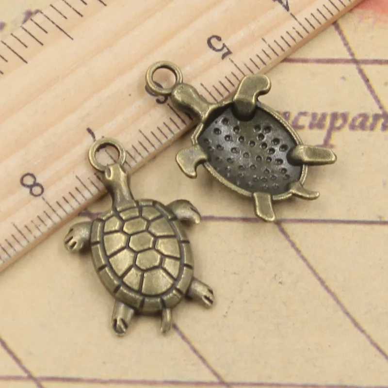 25pcs Charms Tortoise Turtle Sea 26x17mm Tibetan Silver Color Pendants Crafts Making Findings Handmade Antique DIY Jewelry