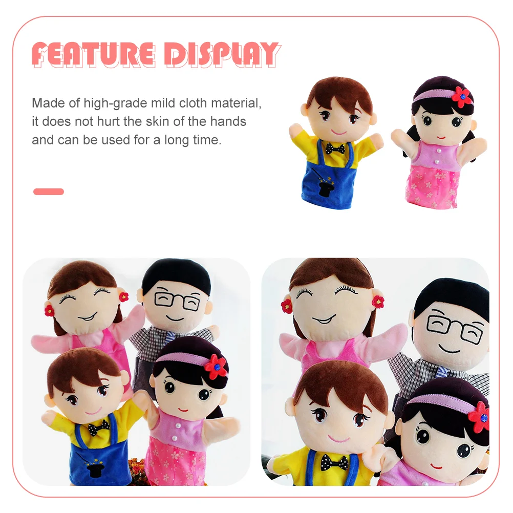 Family Hand Puppet Kid Puppets Plush Role Play for Interactive Toys Storytelling Infant Baby Dolls