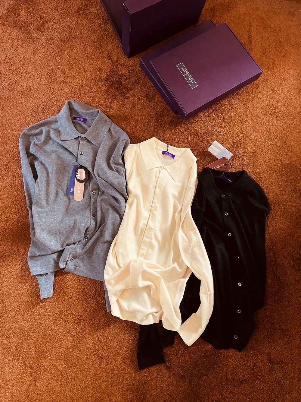 

Мужской вязаный кардиган Purple Label Limited Edition, верхняя одежда, 4-игольный узор с шелковыми бусинами, повседневный стиль...