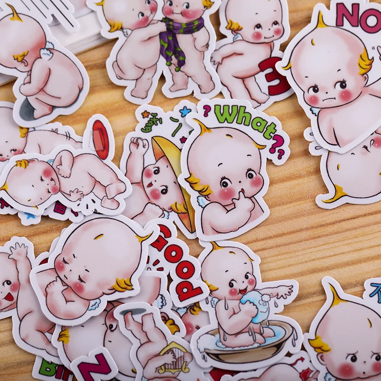 40PCS 귀여운 통통한 스티커 공예품 및 Scrapbooking 스티커 책 학생 라벨 장식 스티커 어린이 장난감