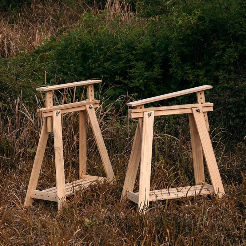 Rustic Wood Table Legs for Outdoor Photo Prop Stool Feet Vintage Workstation Base Industrial Photography Background Setting