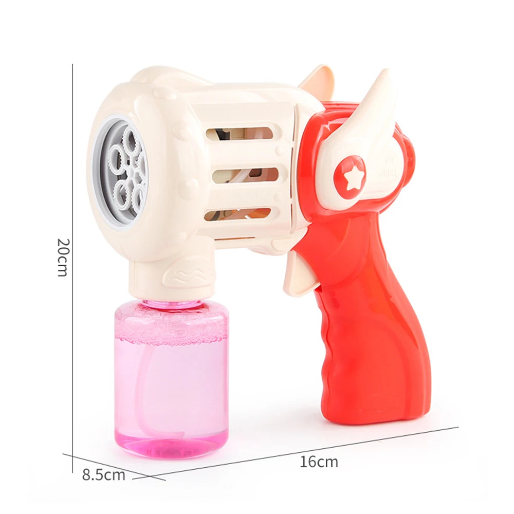 Crianças espaço bolha arma brinquedos crianças verão lazer 5 buracos dos desenhos animados portátil elétrico totalmente automático um-toque spray bolha brinquedos