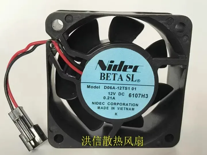 

Free shipping original Nidec 6025 D06A-12TS1 01 DC12V 0.21A 6CM 60 * 60 * 25 cooling fan