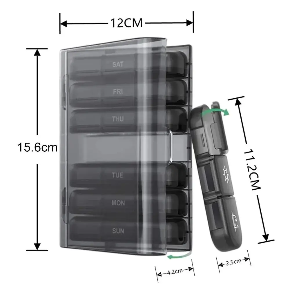 1 Set Pill Box 7 Days Organizer 21 Grids 3 Times One Day Portable Travel With Large Compartments For Vitamins Medicine Fish Oils