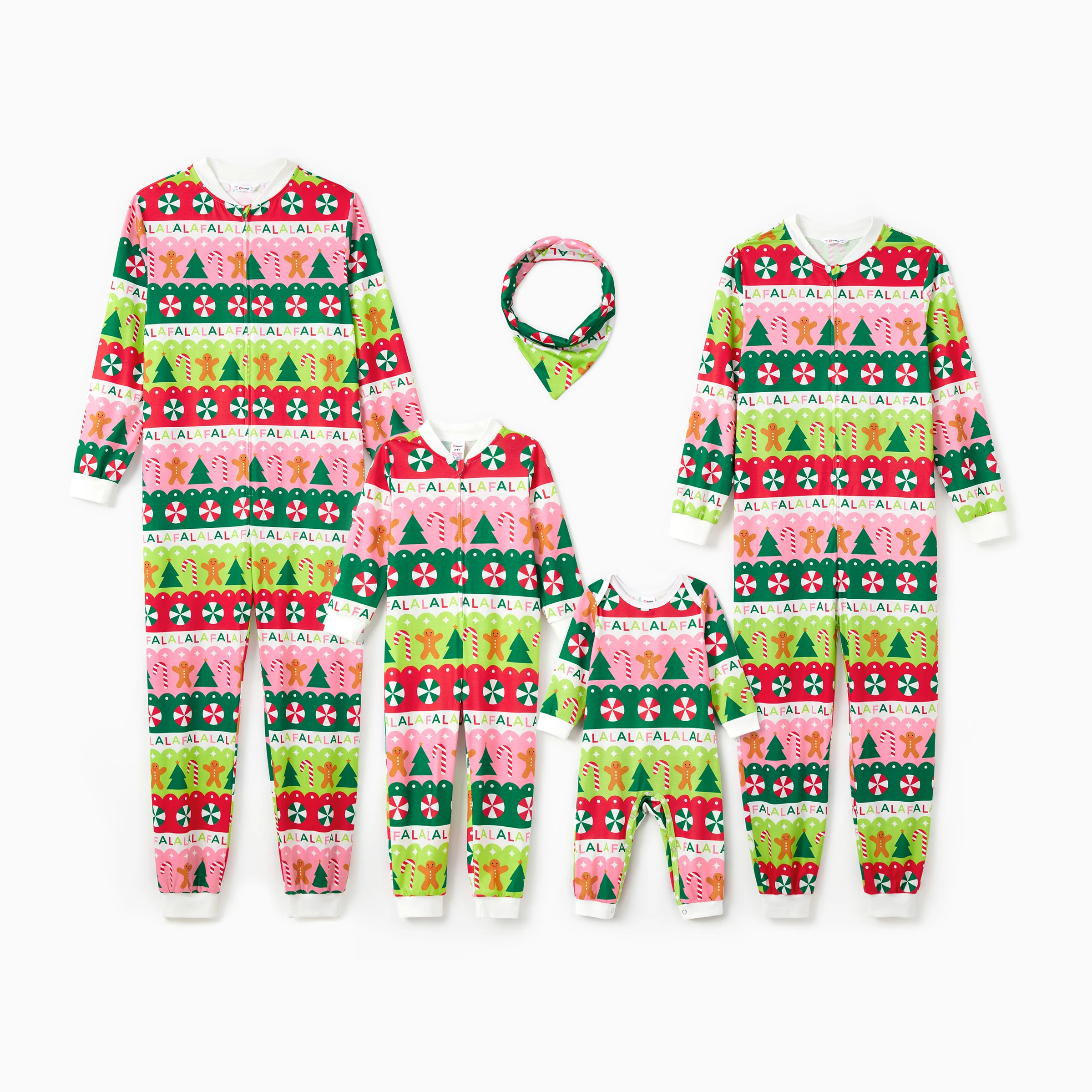 

PatPat Christmas Family Matching Vibrant Colorful Allover Pattern Onesies Pajamas ( Flame Resistant )