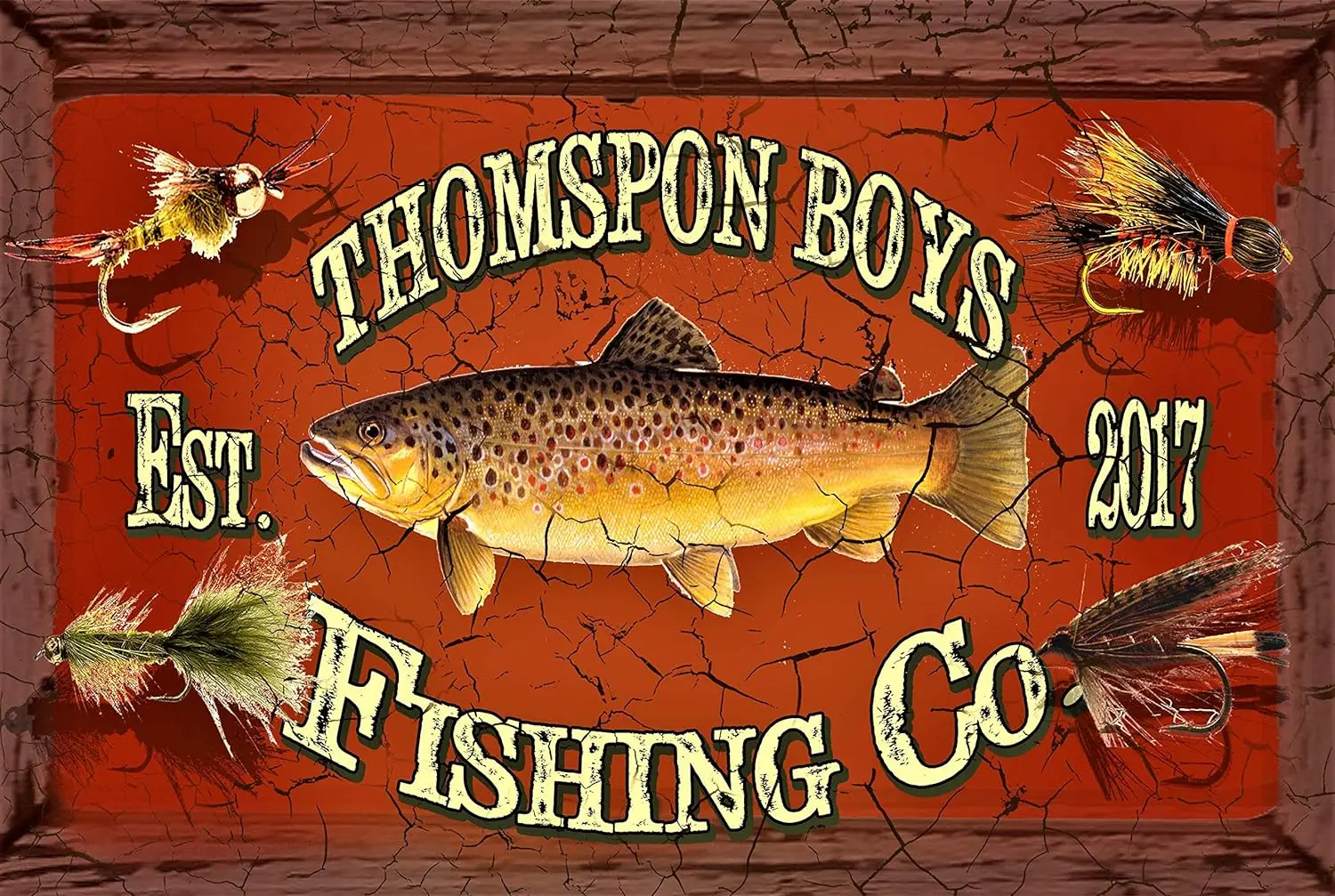 | Vintage Fishing Co. Sign I Personalized for Your Specific Needs | Metal Rectangle 12 x 18 inches