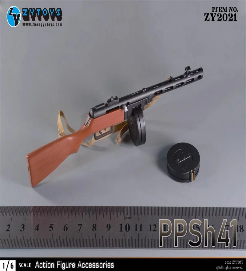 ZYTOYS ZY2021 1/6 Scale Soldier Accessories Bobosa PPSh41 Weapon Plastics Model Toy Fit 12'' Action Figure In Stock