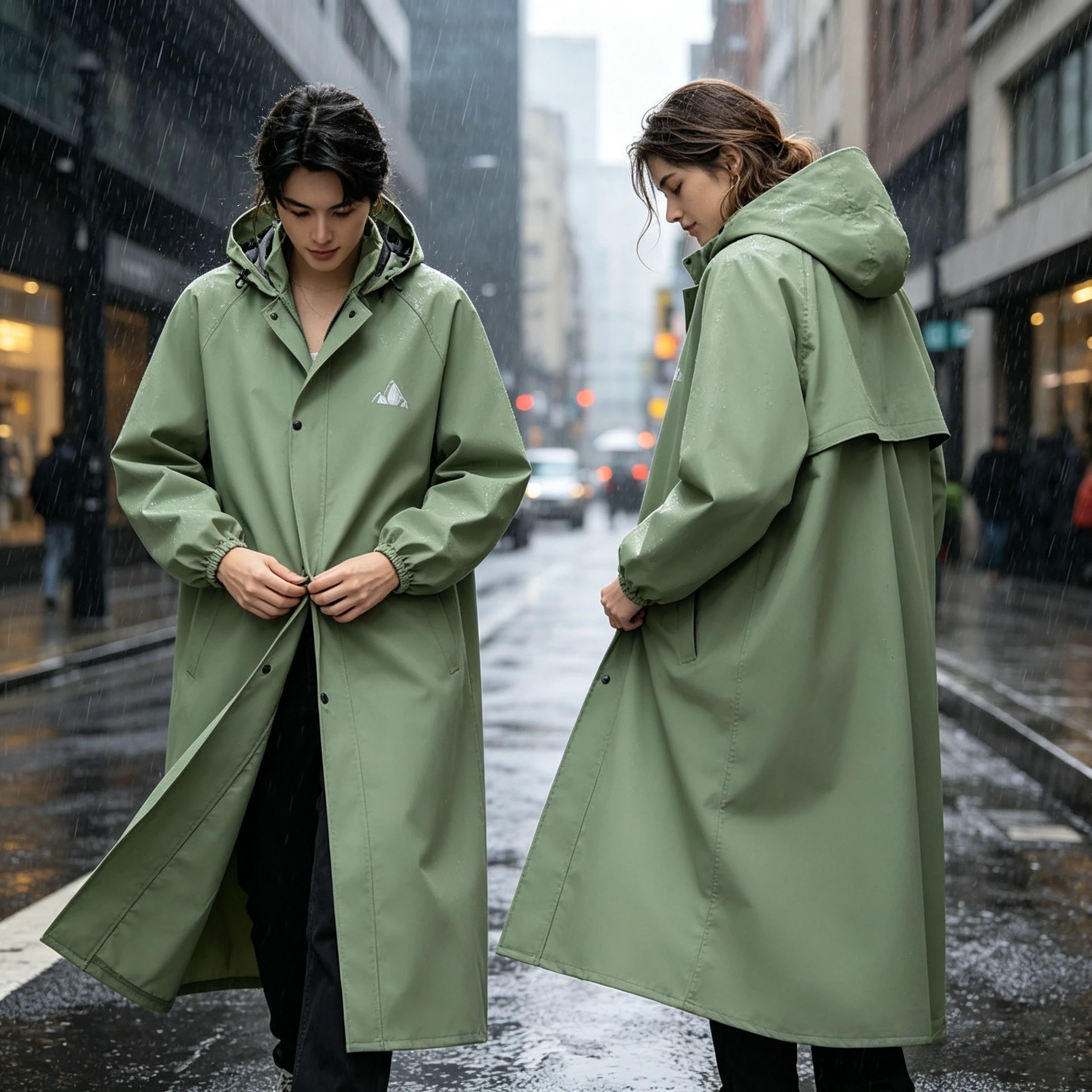 Quick on Off Motorcycle Rain Poncho Extra Large Waterproof Windbreaker for Men Women Scooter Anti Rain Storm Neutral Raincoat
