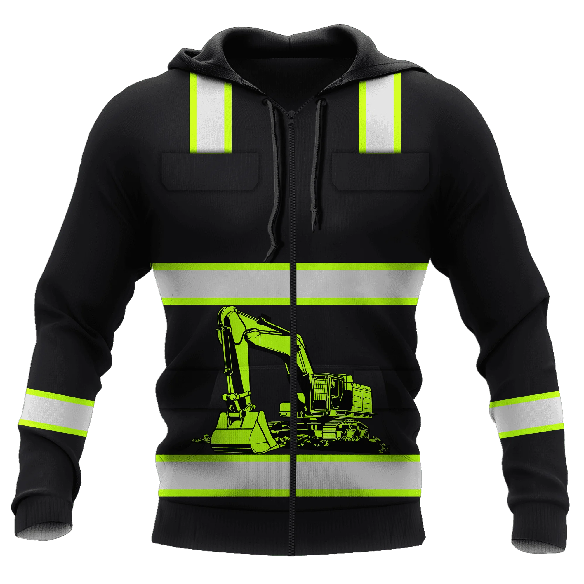 Personalized Excavator Heavy Equipment 3D Unisex Deluxe Hoodie Men Sweatshirt Streetwear Zip Pullover Casual Jacket Tracksuit-38