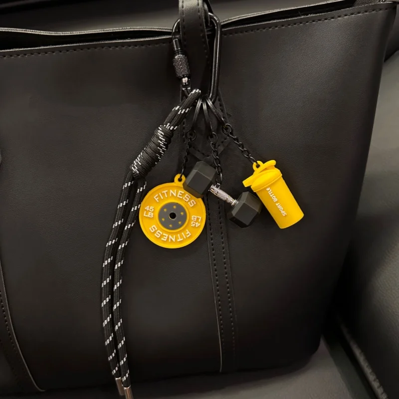 Mode Tasche Charme Neue Handarbeit Gewebt Seil Fitness Kettlebell/Wasser Tasse/Hantel Schlüsselbund Kreative Sport Rucksack Zubehör – Detail 2