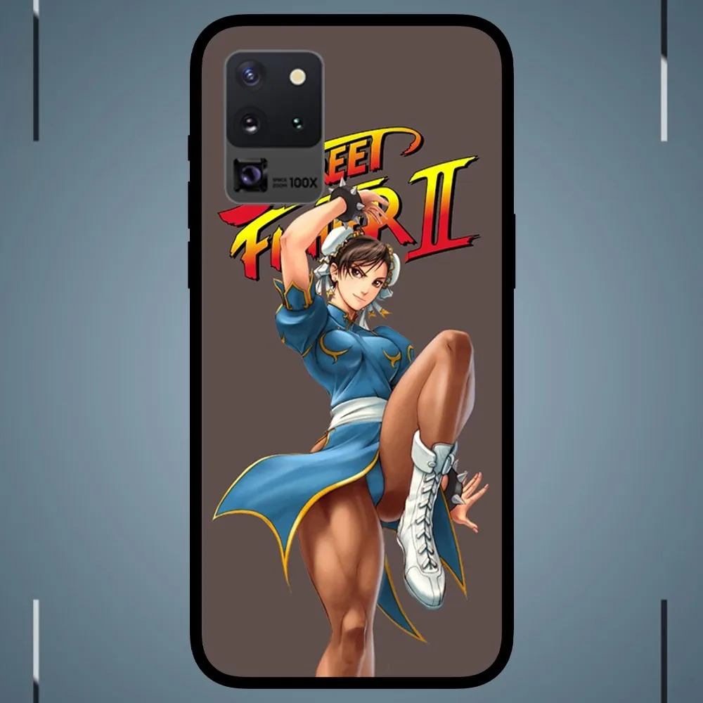 Chun-Li Game-Street-Fighters Phone Case For Samsung Galaxy S24 S23 S22 S21 S20 FE Note 20 Ultra 5G Black Phone Case