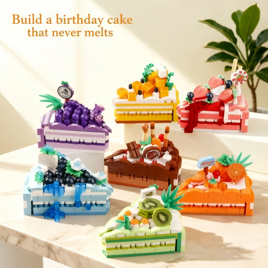 Macaron Color Series Cake Building Blocks Enhance Focus and Spatial Construction Thinking Birthday, Qixi, Gift of Choice