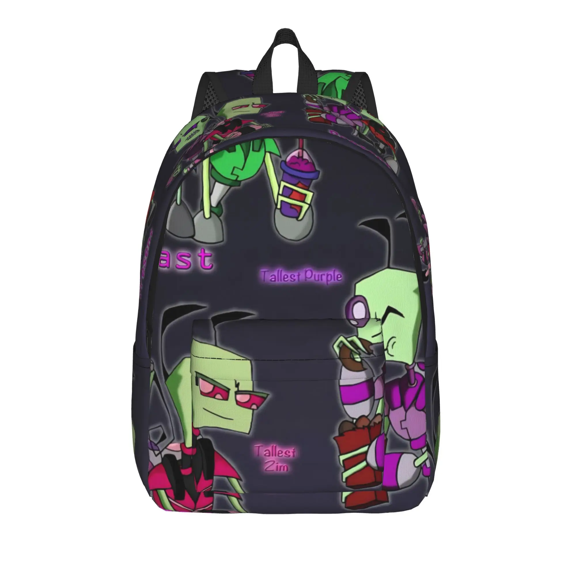 Invader Zim Gir Dib Robot Backpack Student American Animated Big Backpacks Polyester Cool School Bags Outdoor Style Rucksack