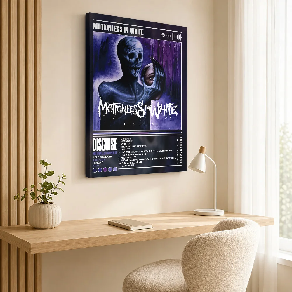 Motionless In White - Disguise Album Canvas Print Poster Custom Photo Retro Music Wall Paintings Decoration for Studio Bedroom