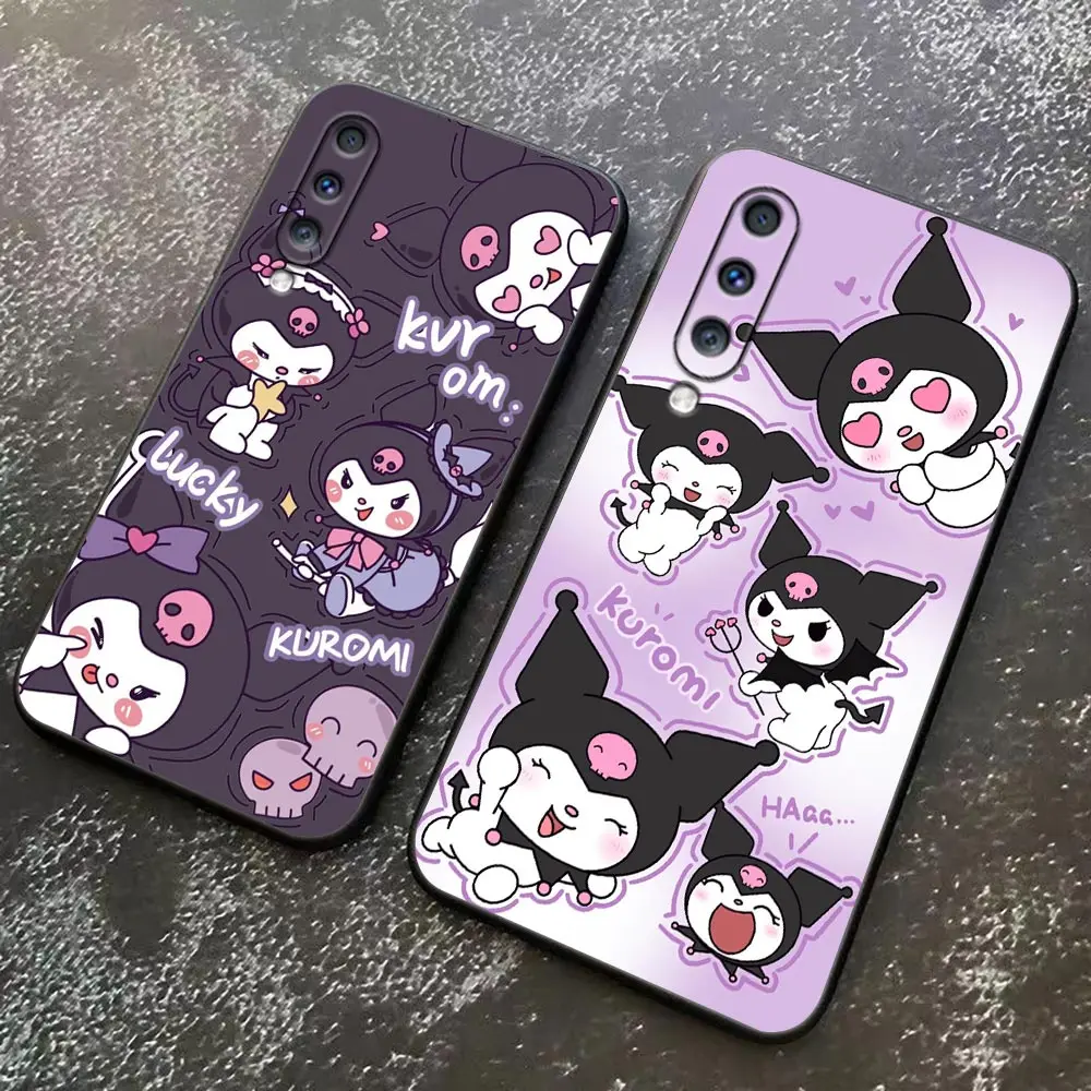 K-Kuromi Cartoon Case For Samsung Galaxy Note 20 10 Ultra Plus 9 8 M54 M53 M51 M33 M32 M30 M30S M23 M20 M14 J8 J7 J6 Black Cover