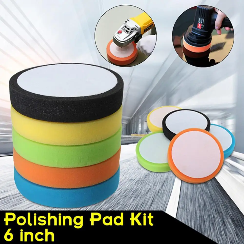 

Car Polishing Sponge Pads 150mm Flat Foam Pad Buffer Soft Polishing Machine Wax Pads Round Polishing Pad Car Accessories