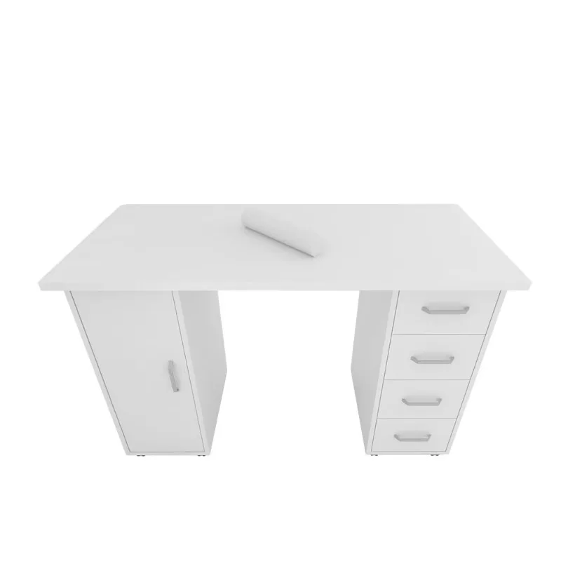 White YF Double Blade Nail Table with Drawer Premium Nail Treatment Table
