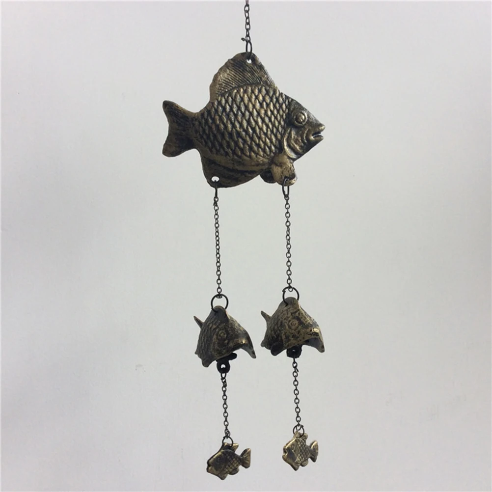 

Cast Iron Wind Chimes Japanese Style Floating Fish Hanging Wind Bell For Outdoor Indoor Patio Decoration 48Cm Metal