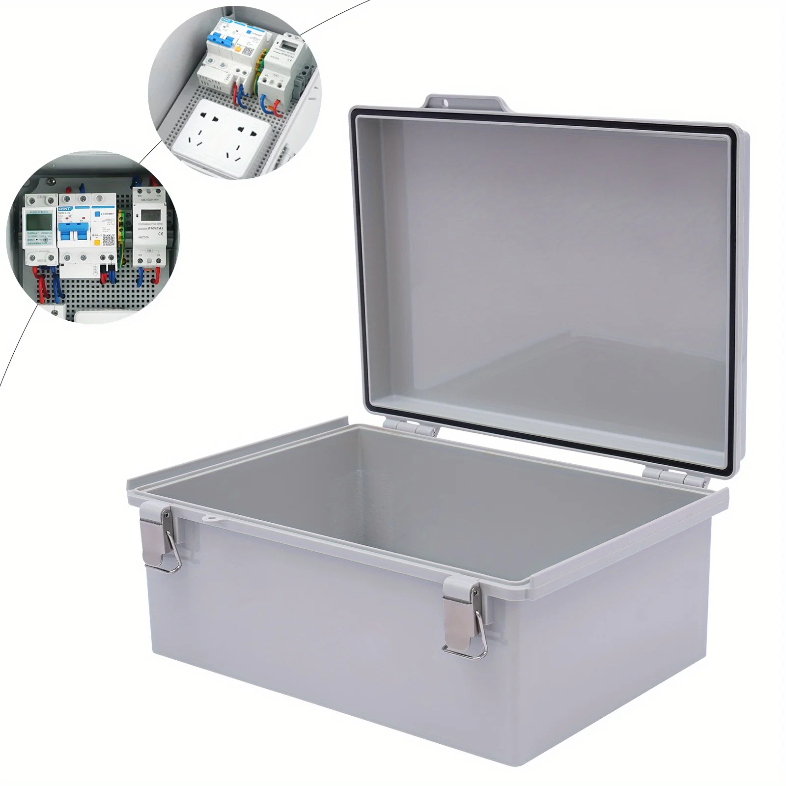 صندوق توزيع مقاس 13.8 × 9.8 × 5.9 بوصة - غطاء رمادي، صندوق توصيل