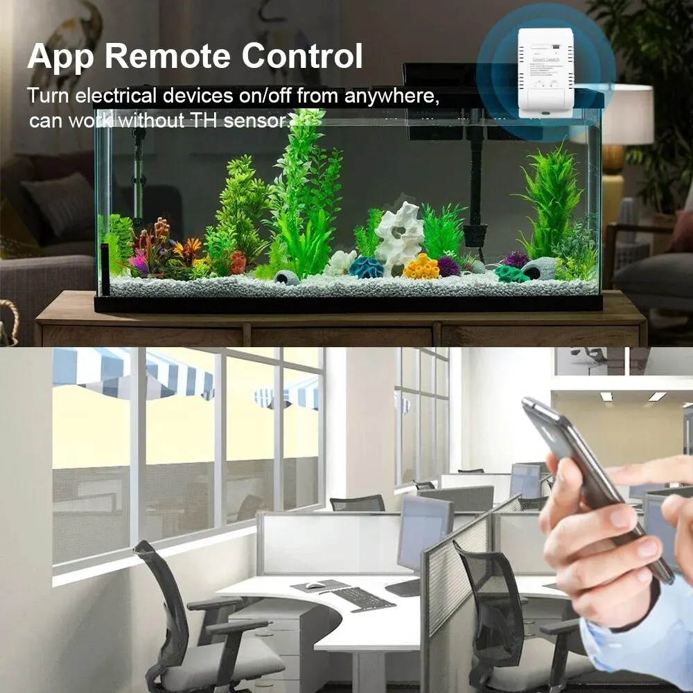 Tuya/Ewelink Smart Temperature Wifi Switch 16A 3000W Intelligent Monitoring Thermostat Compatible with Alexa Google Home