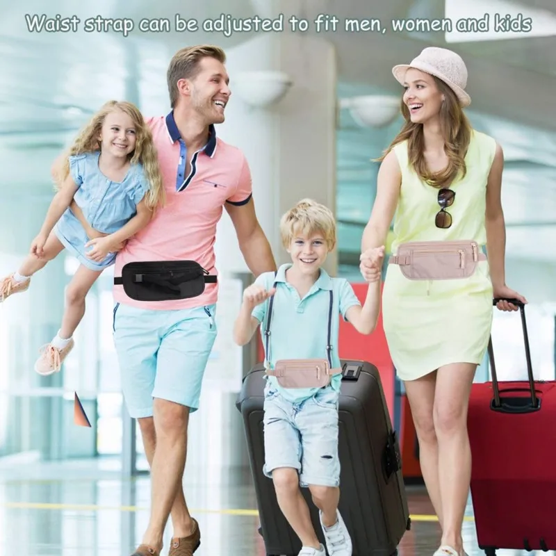 For Travel Money Belt Slim Design Hidden Under Clothes For Men& Women, Protects Cash, Documents, Cards