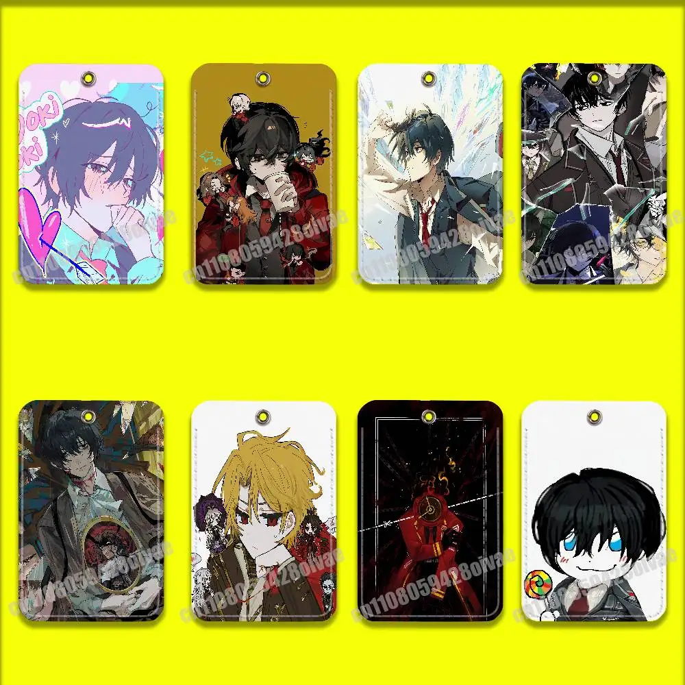 

Yi Sang L-Limbus C-Company For ID Clips Credit Bank Campus Card Holder Cover Decoration PU Leather Keychain