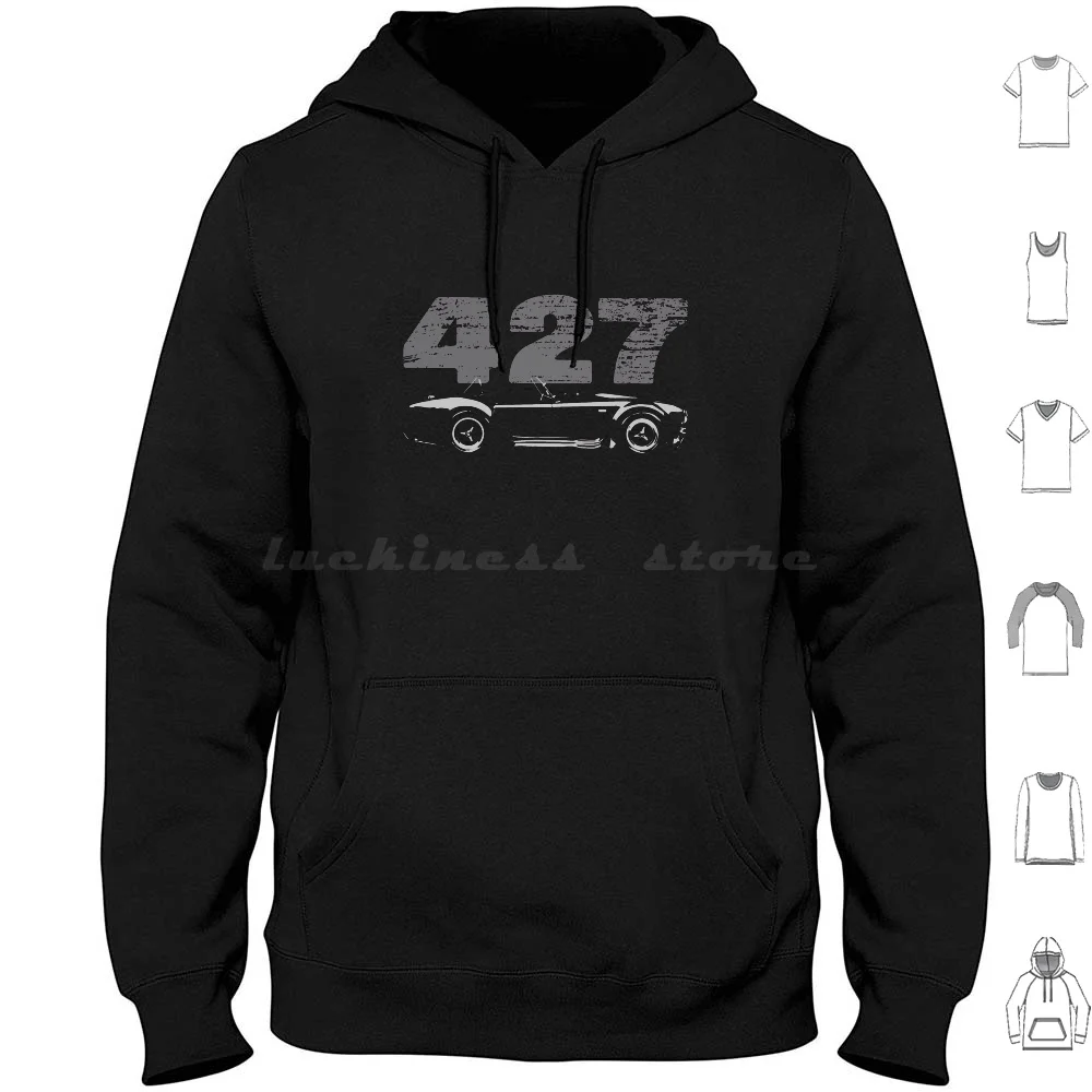 1966 Shelby 427 Super Snake Hoodie Cotton Long Sleeve Super Snake Racing Shelby Retro Vintage Classic Car Antique Car Muscle