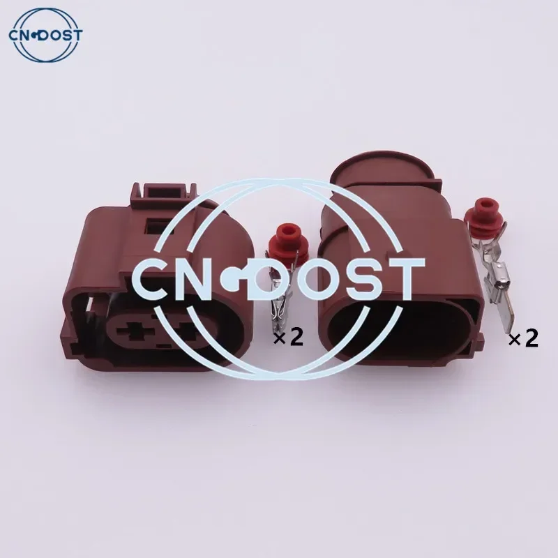 

1 Set 2 Pin 6.3mm AC Assembly Sealed Auto Waterproof Connector Plug Fan Socket For VW