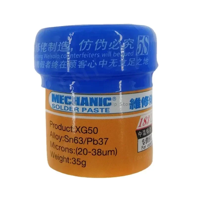 XG-50 Medium Temperature Solder Paste 10pcs 35G Liquid Solder Paste SN63 PB37 Lead-Containing SMD BGA SMT Template Solder Tool