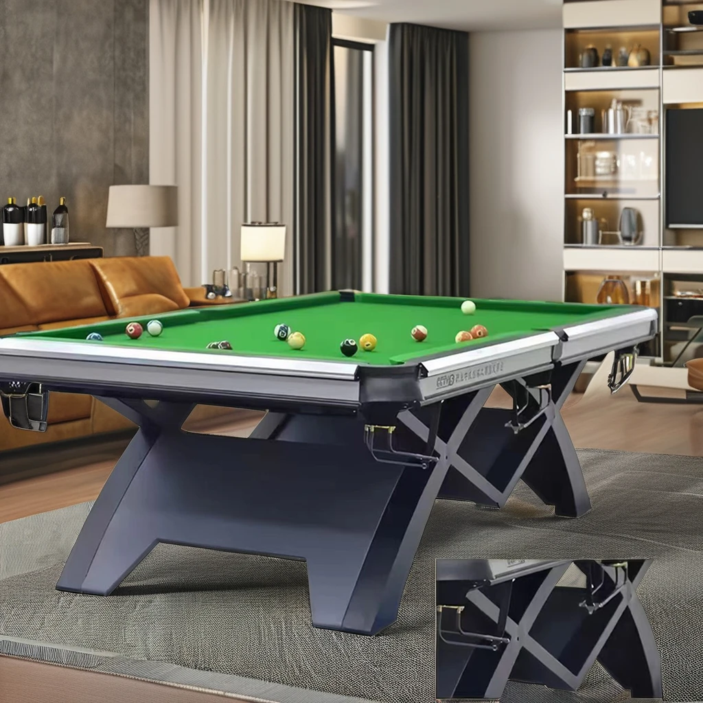 

Chinese-Style Oak Metal Sports Table Pool Snooker Chinese Billiard Ball Return Steel Cushion Leather Pocket Slate Material Wood